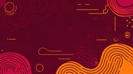 Obraz premium Abstract colorful background with wavy patterns and geometric shapes in warm tones