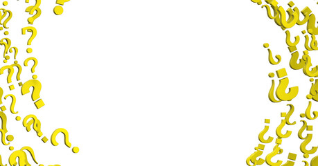 question icons, original 3d rendering;