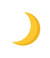 A golden crescent moon graphic