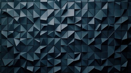 Fototapeta premium Black Geometric Triangle Pattern on Dark Texture - Wall Panel and Wallpaper Design for Interior 