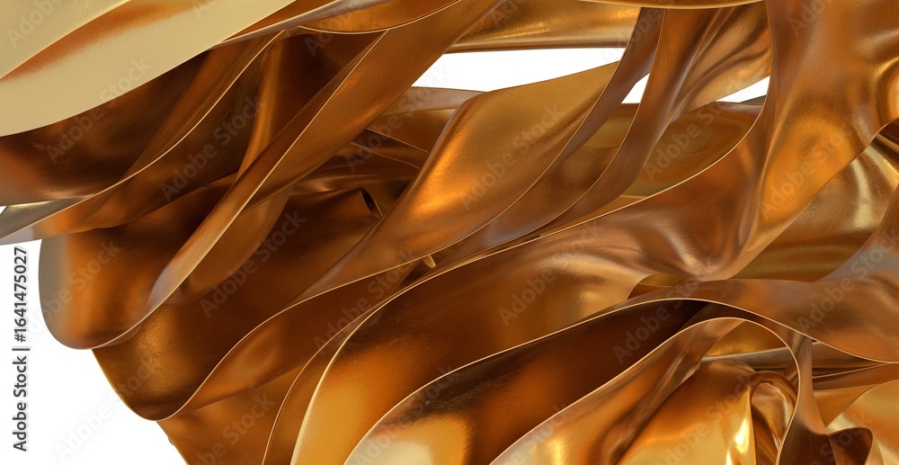 Poster luxury gold fabric texture. abstract background with shiny golden waves. perfect for design projects