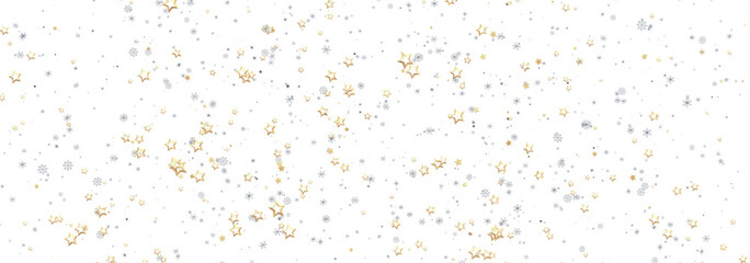 Sparkling gold and silver stars on white. Perfect for holidays, celebrations, and winter themes.
