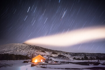 Starry night on mount Etna