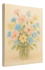 Obraz premium Floral canvas painting with pastel tones, designed for a cottage kitchen.