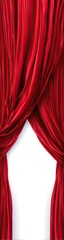 Red theater curtains open to white