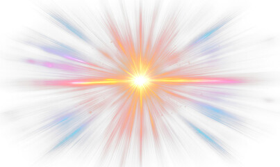 Obraz premium Abstract Explosion with Dynamic Illumination Effects Isolate on Transparent Background, cutout, png