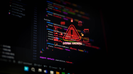 JavaScript Programming Language code in text editor. Prevent hacks in internet security.