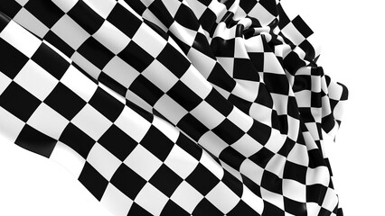 The checkered flag waves in the wind a symbol of victory and the finish line