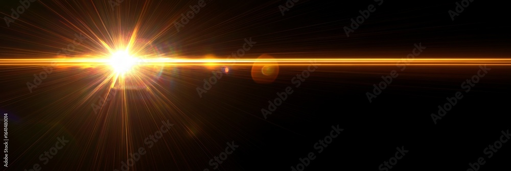 Poster golden light burst on dark canvas creating a celestial stream for stunning background designs