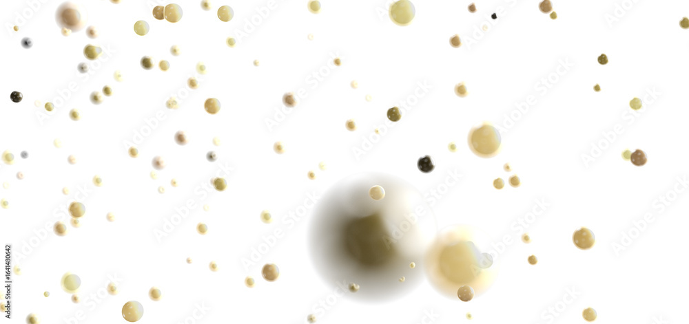 Aufkleber beautiful abstract image of beige and brown bubbles floating in a white space. perfect for backgroun