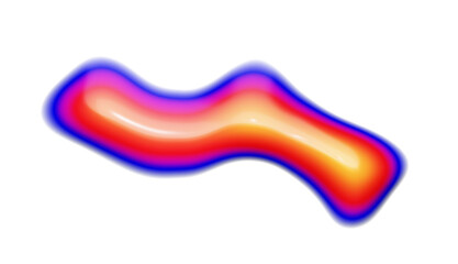 Bright, colorful abstract blob with a transparent background, perfect for adding a touch of modern art to any design