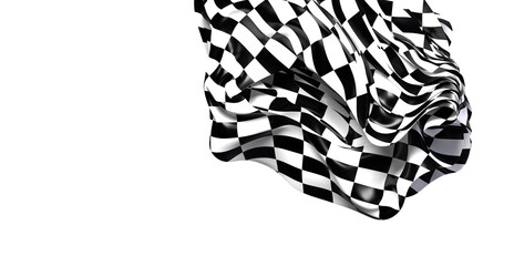 Fototapeta premium Dramatic, flowing checkered flag. Perfect for speed, racing, and competition themes.