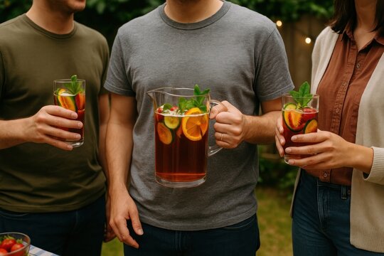 Refreshing summer drinks with friends.