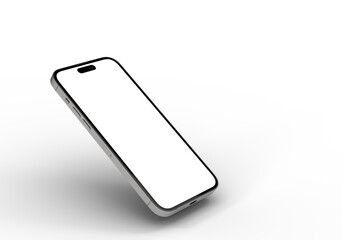 High-quality image of a modern smartphone with a blank screen, perfect for app presentations or website mockups.