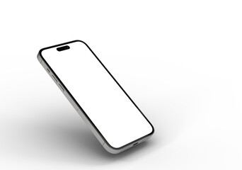 High-quality photo of a modern smartphone with a blank screen, perfect for app presentations or website designs.