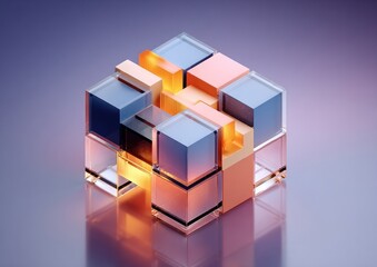 Obraz premium Abstract geometric cube