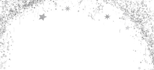 Sparkling silver stars and glitter border. Perfect for holidays, celebrations, and more!