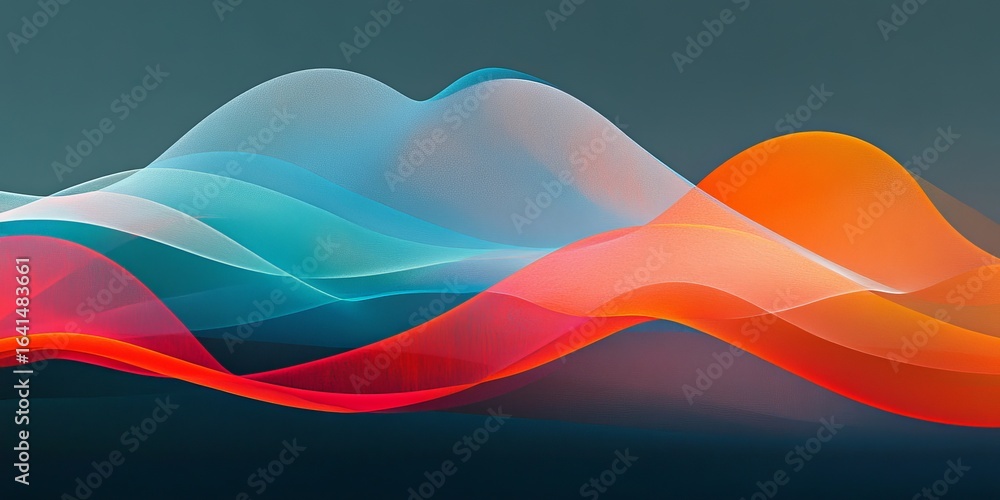 Poster vibrant and colorful abstract waves texture background for creative motion design and art projects