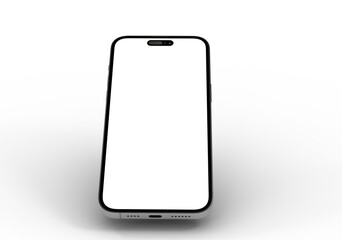 High-quality image of a modern smartphone with a blank screen, perfect for app presentations or website mockups.
