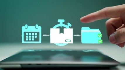 Order Delivery Schedule Calendar, Package, Folder, Time Management, Digital Interface Concept - Powered by Adobe