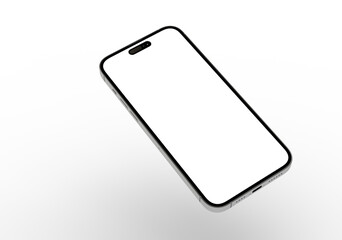 High-quality stock photo of a modern smartphone with a blank screen, perfect for app presentations or website designs.