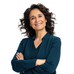 Smiling woman isolated on transparent background