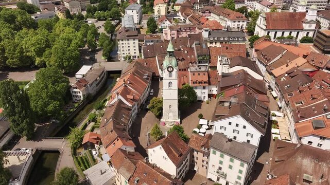 old town of olten with clock tower and rooftops in solothurn switzerland