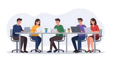 Business Team Collaborating at Office Meeting