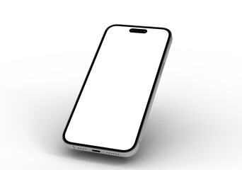 High-quality photo of a modern smartphone with a blank screen, perfect for app presentations or website mockups.