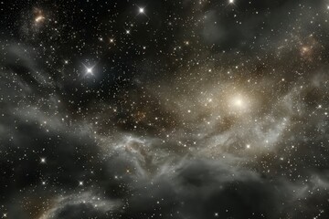 Dark Space Nebula With Glowing Stars