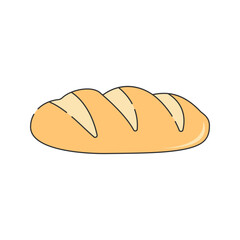 Loaf Hand drawn style sliced loaf of bread for bakery and sandwich designs useful in food packaging and menus
