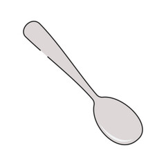 Spoon Hand drawn style simple spoon for stirring or serving ideal for breakfast icons menus and food packaging