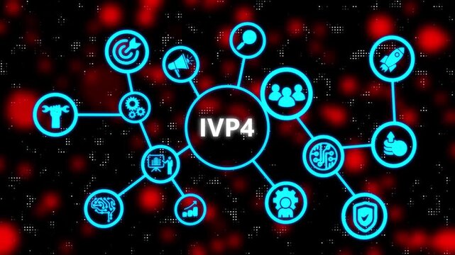Business, Technology, Internet and network concept. IPV4 abbreviation. Abstract technology dot background concept with alpha .