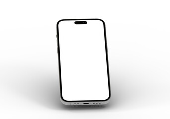 High-quality stock photo of a modern smartphone with a blank screen, perfect for app presentations or website designs.