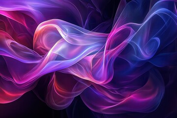 Colorful abstract digital art with flowing shapes and vibrant overlays