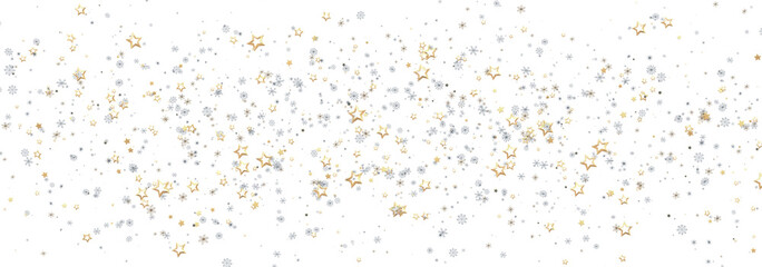 Sparkling festive background with gold and silver stars. Perfect for holidays and celebrations.