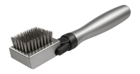 Grill cleaning brush with a detachable head, easy to clean and maintain after scrubbing a charcoal grill.