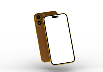 High-quality photo of a brown smartphone with gold accents. Perfect for app presentations or technology websites.