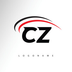CZ Modern Minimalist Letter Monogram Logo - Sleek Stylish Branding & Visual Identity Design