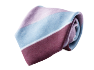 Striped tie with a blue stripe and a red stripe