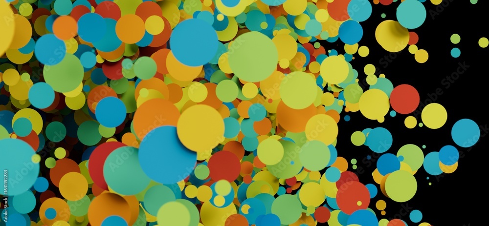 Poster vibrant, abstract background with overlapping circles in various colors. ideal for websites, present