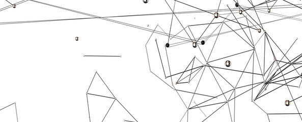 Stock photo of abstract network connections. Lines and nodes represent data flow.