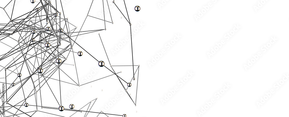 Poster stock photo of an abstract network connection visualization. perfect for technology, data, and conne