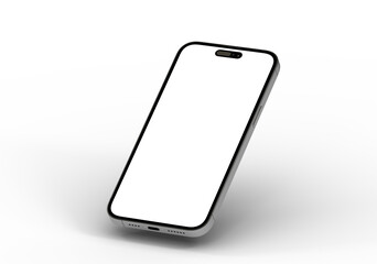 High-quality image of a modern smartphone with a blank screen, perfect for app presentations or website mockups.