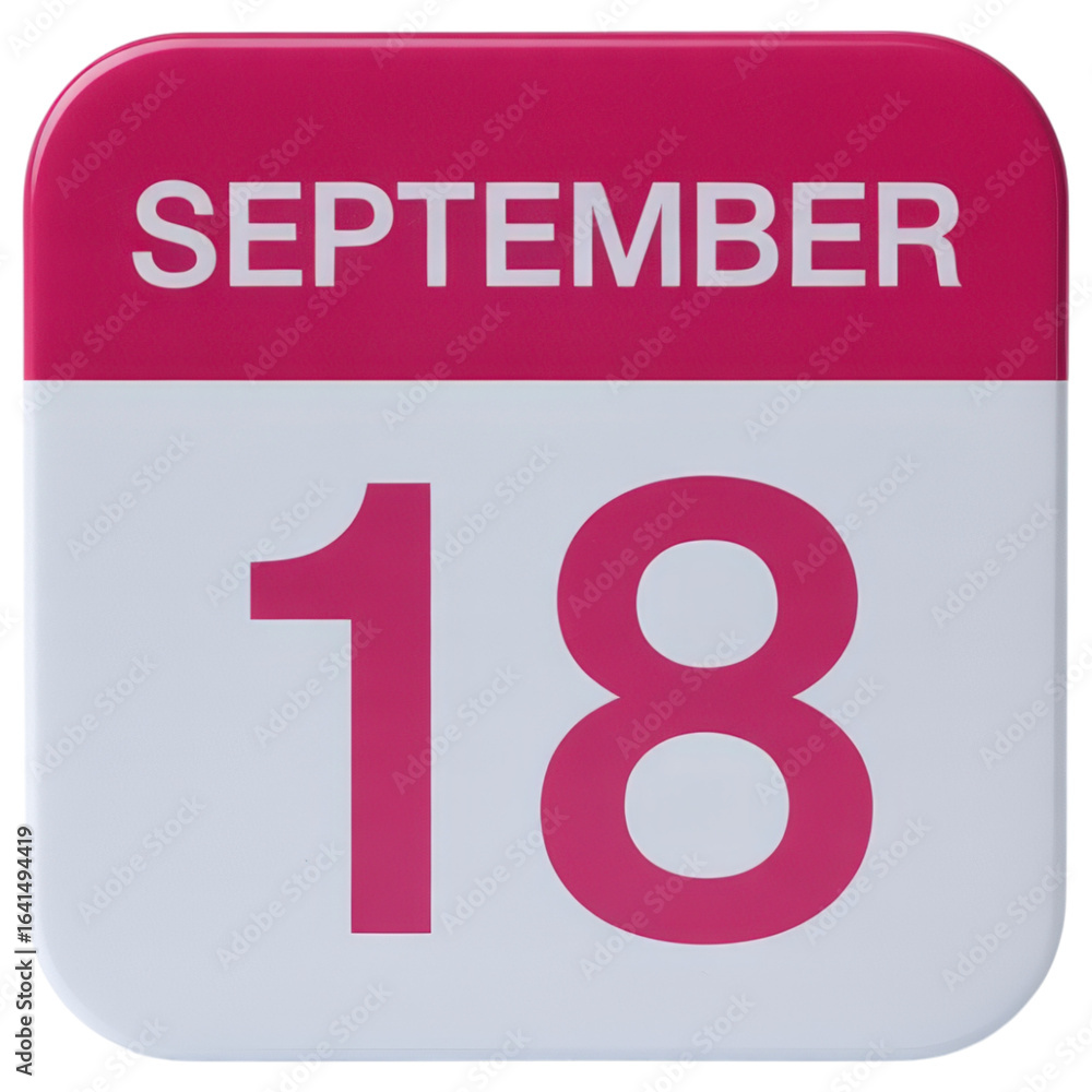Poster september 18th calendar icon image with modern style and vibrant color scheme for digital planners a