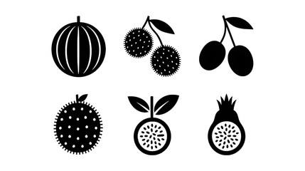 A delightful assortment of fruit outlines evokes summer memories fresh from the garden in a on transparent background