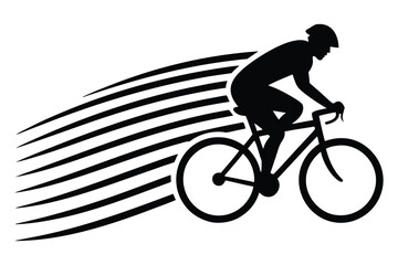 Obraz premium Cyclist in motion with speed lines