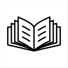 open book vector icon line template