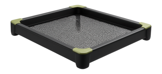 Sandbox with a mesh bottom for easy sand cleaning and maintenance