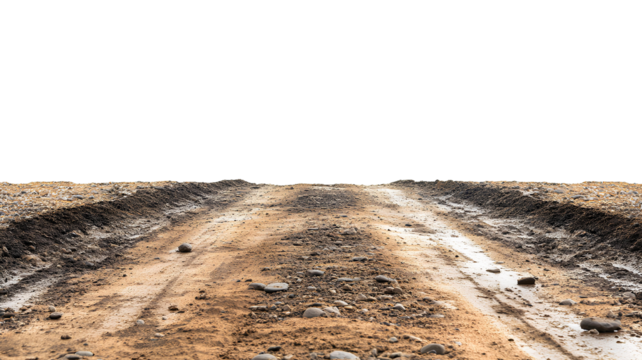 Dirt road isolated on transparent background